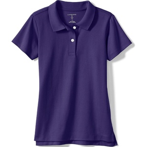 image:imageLands End School Uniform Girls Short Sleeve Feminine Fit Interlock Polo ShirtDeep Purple