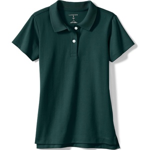 image:imageLands End School Uniform Girls Short Sleeve Feminine Fit Interlock Polo ShirtEvergreen