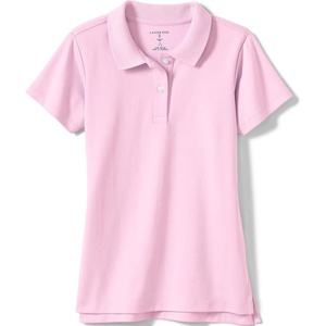 image:imageLands End School Uniform Girls Short Sleeve Feminine Fit Interlock Polo ShirtIce Pink