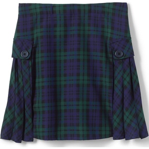 image:imageLands End School Uniform Girls Side Pleat Plaid Skort Above KneePlaid Classic NavyEvergreen