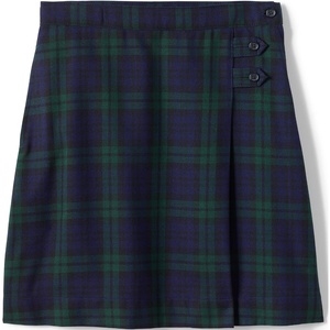 image:imageLands End School Uniform Girls Solid Aline Skirt Below the KneeClassic Navyevergreen Plaid