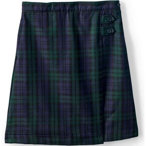 image:imageLands End School Uniform Girls Solid Aline Skirt Below the KneePlaid Classic NavyEvergreen
