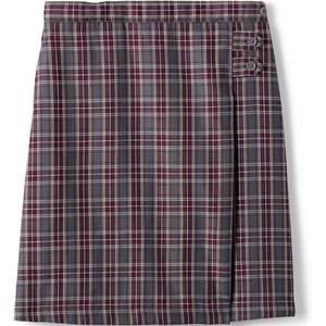 image:imageLands End School Uniform Girls Solid Aline Skirt Below the KneePlaid Gray HeatherMaroon