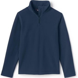 image:imageLands End School Uniform Kids Lightweight Fleece Quarter Zip PulloverClassic Navy