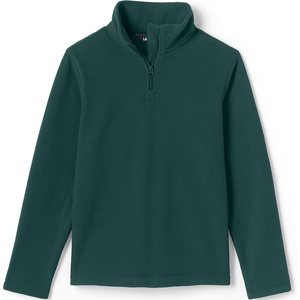image:imageLands End School Uniform Kids Lightweight Fleece Quarter Zip PulloverEvergreen