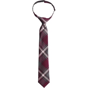 image:imageLands End School Uniform Kids Pre Tied TieBurgundyGray Plaid