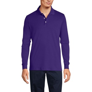 image:imageLands End School Uniform Mens Long Sleeve Interlock Polo ShirtDeep Purple