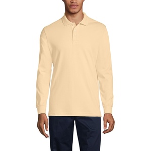 image:imageLands End School Uniform Mens Long Sleeve Interlock Polo ShirtMaize