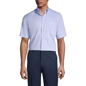 image:imageLands End School Uniform Mens Short Sleeve No Iron Pinpoint Dress ShirtBlue