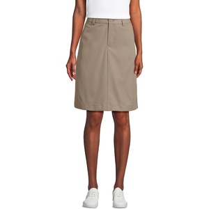 image:imageLands End School Uniform Womens Chino Skirt with Shorts Underneath  23 Length Stretch Fabric 5 Pockets Machine WashableKhaki