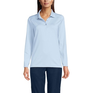 image:imageLands End School Uniform Womens Long Sleeve Feminine Fit Rapid Dry Polo ShirtBlue