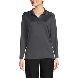 image:imageLands End School Uniform Womens Long Sleeve Feminine Fit Rapid Dry Polo ShirtSoapstone