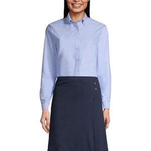 image:imageLands End School Uniform Womens Long Sleeve Oxford Dress ShirtBlue