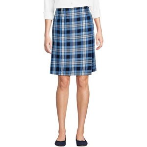 image:imageLands End School Uniform Womens Plaid A Line Tab Skort Top of KneeClear Blue Plaid