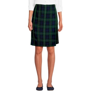 image:imageLands End School Uniform Womens Plaid A Line Tab Skort Top of KneeHunterClassic Navy Plaid