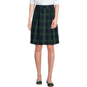image:imageLands End School Uniform Womens Plaid Pleated Skort Top of KneePlaid HunterClassic Navy