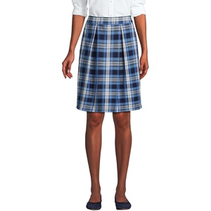 image:imageLands End School Uniform Womens Plaid Skort Top of KneeClear Blue Plaid