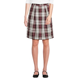 image:imageLands End School Uniform Womens Plaid Skort Top of KneeGarnetKhaki Plaid