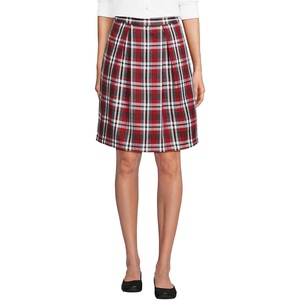 image:imageLands End School Uniform Womens Plaid Skort Top of KneeRedGraphite Plaid