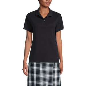image:imageLands End School Uniform Womens Short Sleeve Feminine Fit Interlock Polo ShirtBlack
