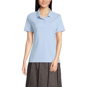 image:imageLands End School Uniform Womens Short Sleeve Feminine Fit Interlock Polo ShirtBlue