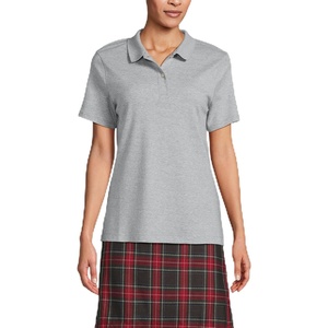 image:imageLands End School Uniform Womens Short Sleeve Feminine Fit Interlock Polo ShirtGray Heather