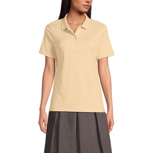 image:imageLands End School Uniform Womens Short Sleeve Feminine Fit Interlock Polo ShirtMaize