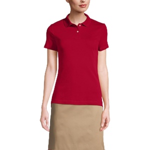 image:imageLands End School Uniform Womens Short Sleeve Feminine Fit Interlock Polo ShirtRed