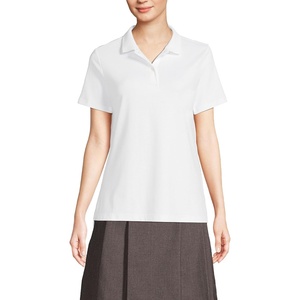 image:imageLands End School Uniform Womens Short Sleeve Feminine Fit Interlock Polo ShirtWhite