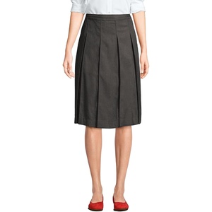 image:imageLands End School Uniform Womens Solid Box Pleat Skirt Below the KneeAcademic Gray