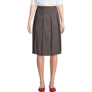 image:imageLands End School Uniform Womens Solid Box Pleat Skirt Below the KneeGray