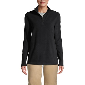 image:imageLands End School Uniform Young Womens Lightweight Fleece Quarter Zip PulloverBlack