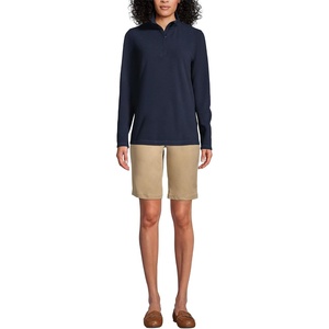 image:imageLands End School Uniform Young Womens Lightweight Fleece Quarter Zip PulloverClassic Navy