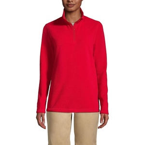 image:imageLands End School Uniform Young Womens Lightweight Fleece Quarter Zip PulloverRed