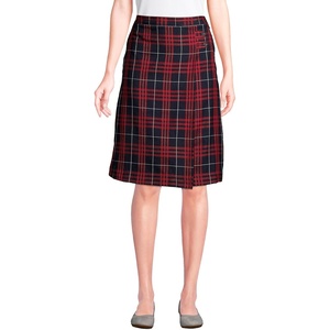 image:imageLands End School Uniform Young Womens Plaid Aline Skirt Below the KneeClassic Navy Large Plaid