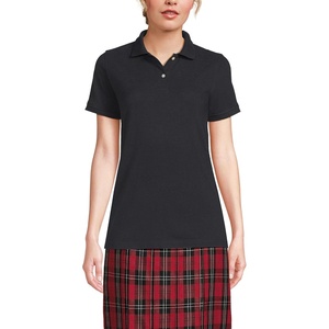 image:imageLands End School Uniform Young Womens Short Sleeve Mesh Polo ShirtBlack