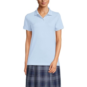 image:imageLands End School Uniform Young Womens Short Sleeve Mesh Polo ShirtBlue