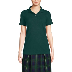 image:imageLands End School Uniform Young Womens Short Sleeve Mesh Polo ShirtEvergreen
