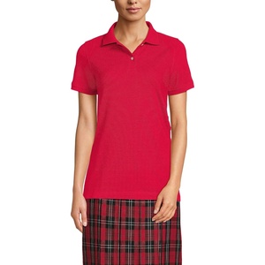 image:imageLands End School Uniform Young Womens Short Sleeve Mesh Polo ShirtRed