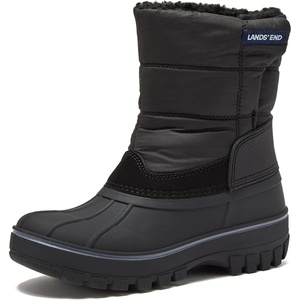 image:imageLands End Waterproof Kids Snow Boots  Insulated Warm Fleece Lined Winter Boots for Toddlers Girls amp Boys Size 510 Toddler or 117 Little or Big KidBlack