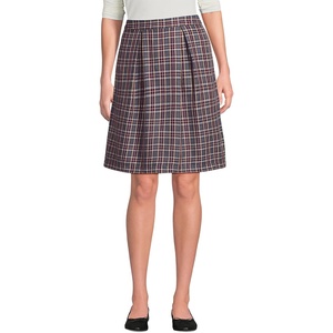 image:imageLands End Womens Top of Knee Plaid SkortPlaid Gray HeatherMaroon