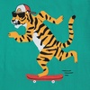 image:imageLands End Boys Graphic T ShirtTiger SkateboardTeal