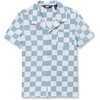 image:imageLands End Boys Short Sleeve Slub Camp ShirtBlueWhite Check