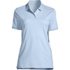 image:imageLands End Essentials Womens Short Sleeve All Day Comfort Polo Shirt  100 Cotton Wont Shrink Pill FadeBlue
