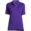image:imageLands End Essentials Womens Short Sleeve All Day Comfort Polo Shirt  100 Cotton Wont Shrink Pill FadeDeep Purple