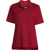 image:imageLands End Essentials Womens Short Sleeve All Day Comfort Polo Shirt  100 Cotton Wont Shrink Pill FadeGarnet