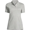 image:imageLands End Essentials Womens Short Sleeve All Day Comfort Polo Shirt  100 Cotton Wont Shrink Pill FadeGray Heather