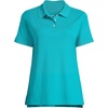 image:imageLands End Essentials Womens Short Sleeve All Day Comfort Polo Shirt  100 Cotton Wont Shrink Pill FadeTeal Breeze