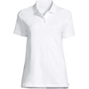 image:imageLands End Essentials Womens Short Sleeve All Day Comfort Polo Shirt  100 Cotton Wont Shrink Pill FadeWhite