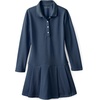 image:imageLands End Girls Long Sleeve Mesh Pleated Polo DressClassic Navy